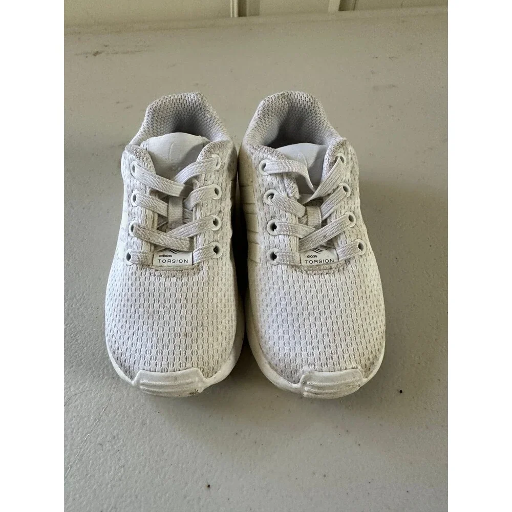 Adidas Toddler ZX Flux White Mesh Torsion Training Walker Sneakers Shoes 6K